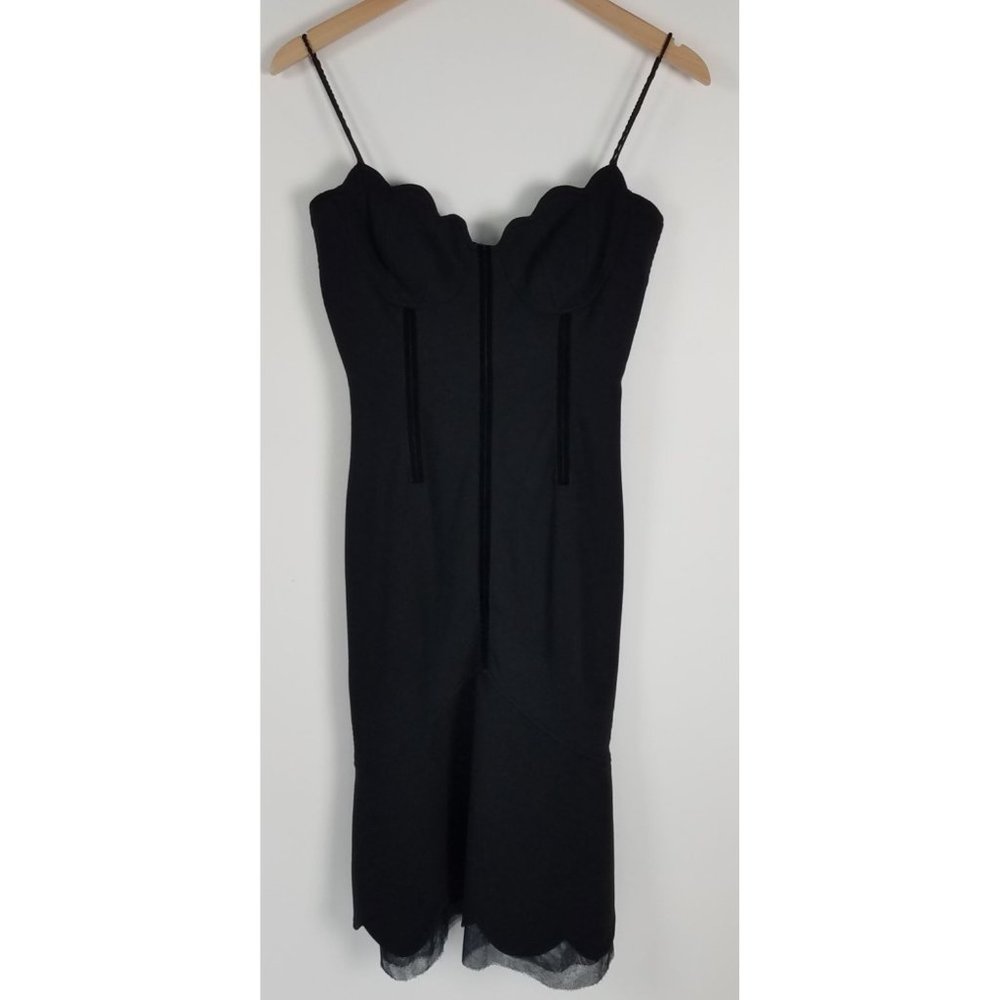 Charles Chang-Lima Women's Sz. 4 Black Bodycon Midi Mermaid Cocktail Dress